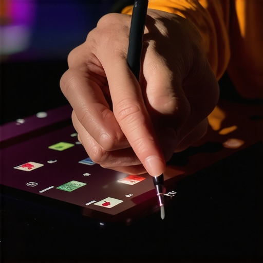 Close-up of stylus interacting with a high-resolution digital drawing tablet