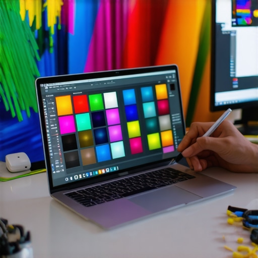 Laptop with high-res display and stylus for digital art