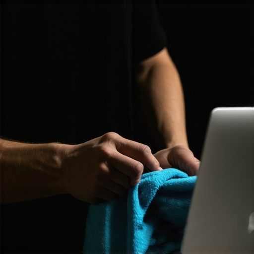 A person cleaning their high-resolution creative laptop to ensure optimal performance.