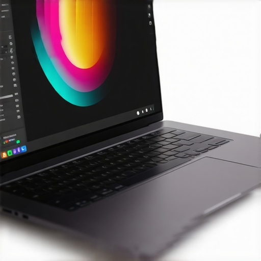 Close-up of a laptop screen with color calibration tools and stylus touch