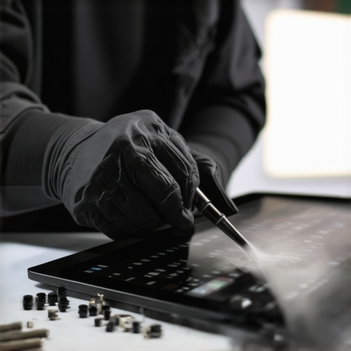 Maintaining Your Creative Gear for Longevity Technician cleaning a digital drawing tablet with compressed air in a professional studio setting