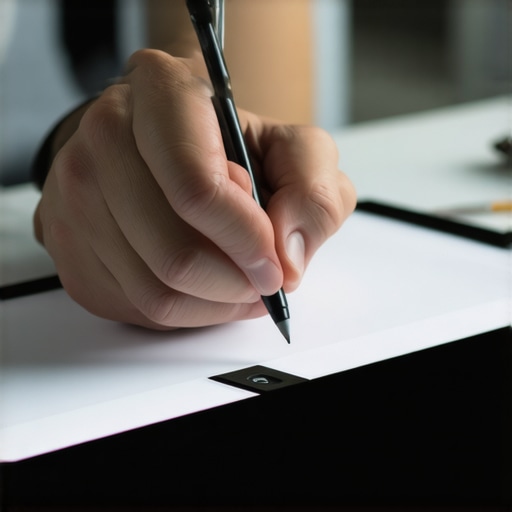 Artist calibrating a high-res display with stylus for optimal performance