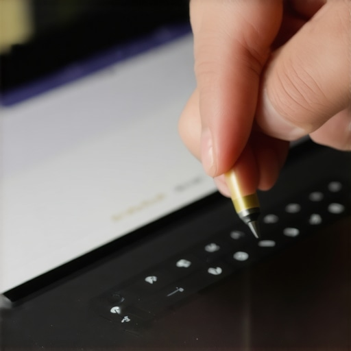 Detailed view of a laptop display highlighting pixel grid and stylus interaction for digital art