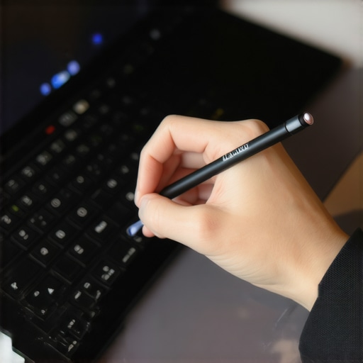 Artist drawing with stylus on a laptop with 4K screen