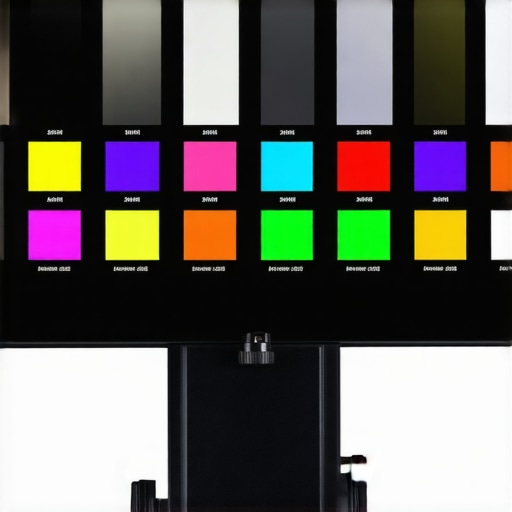 A person calibrating their professional high-res display using a colorimeter device.