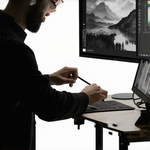 Maintaining Your High-Resolution Drawing Setup Artist calibrating their high-end drawing tablet with associated tools