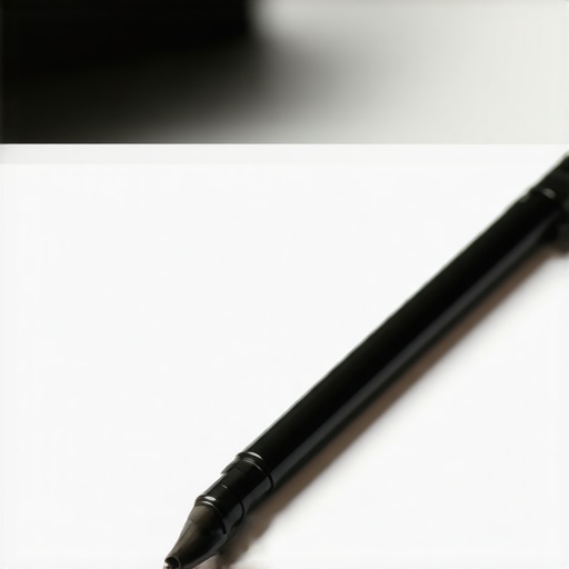 A professional artist's workspace with stylus and calibration tools for high-resolution displays.